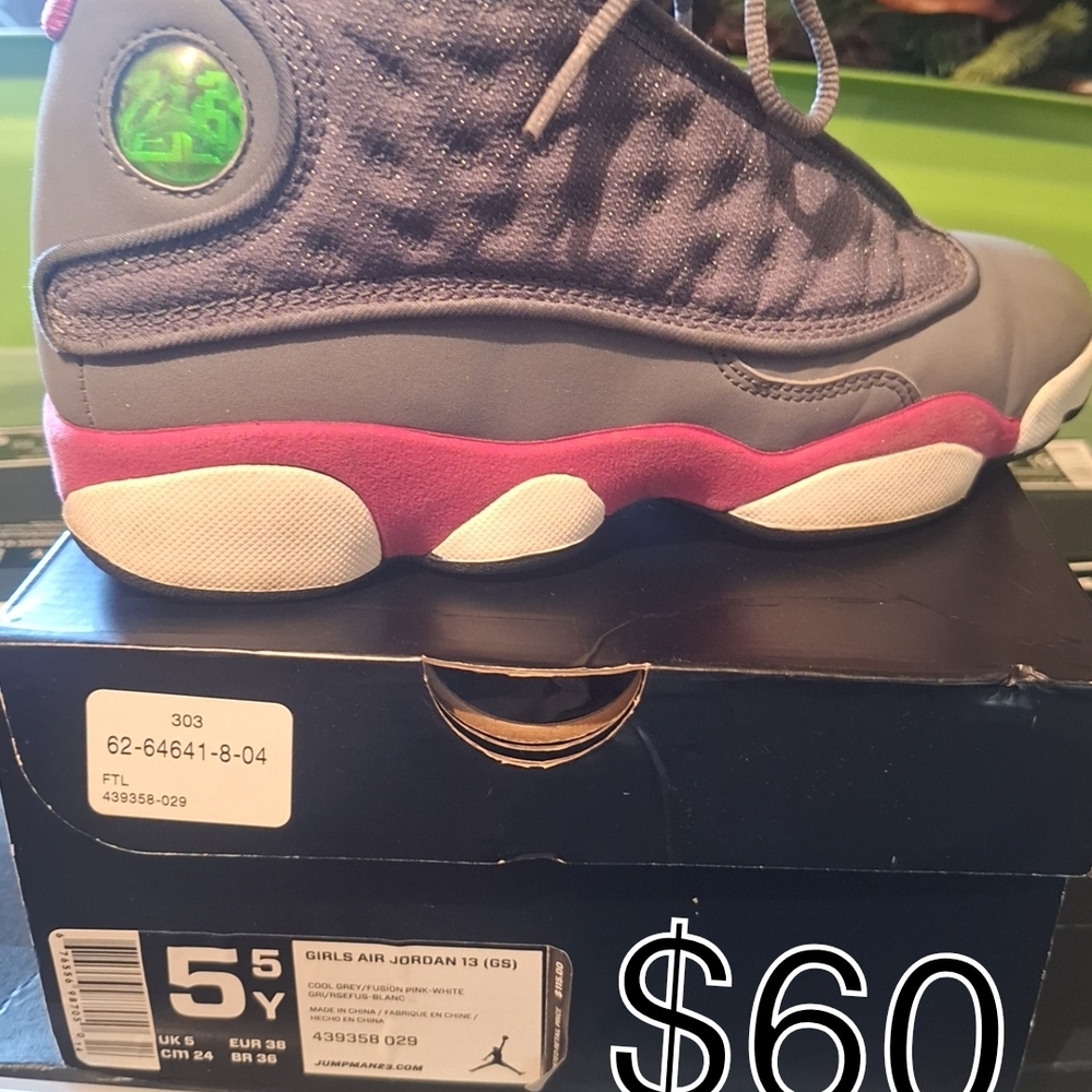 Jordan Kids Sneakers Gray and Pink